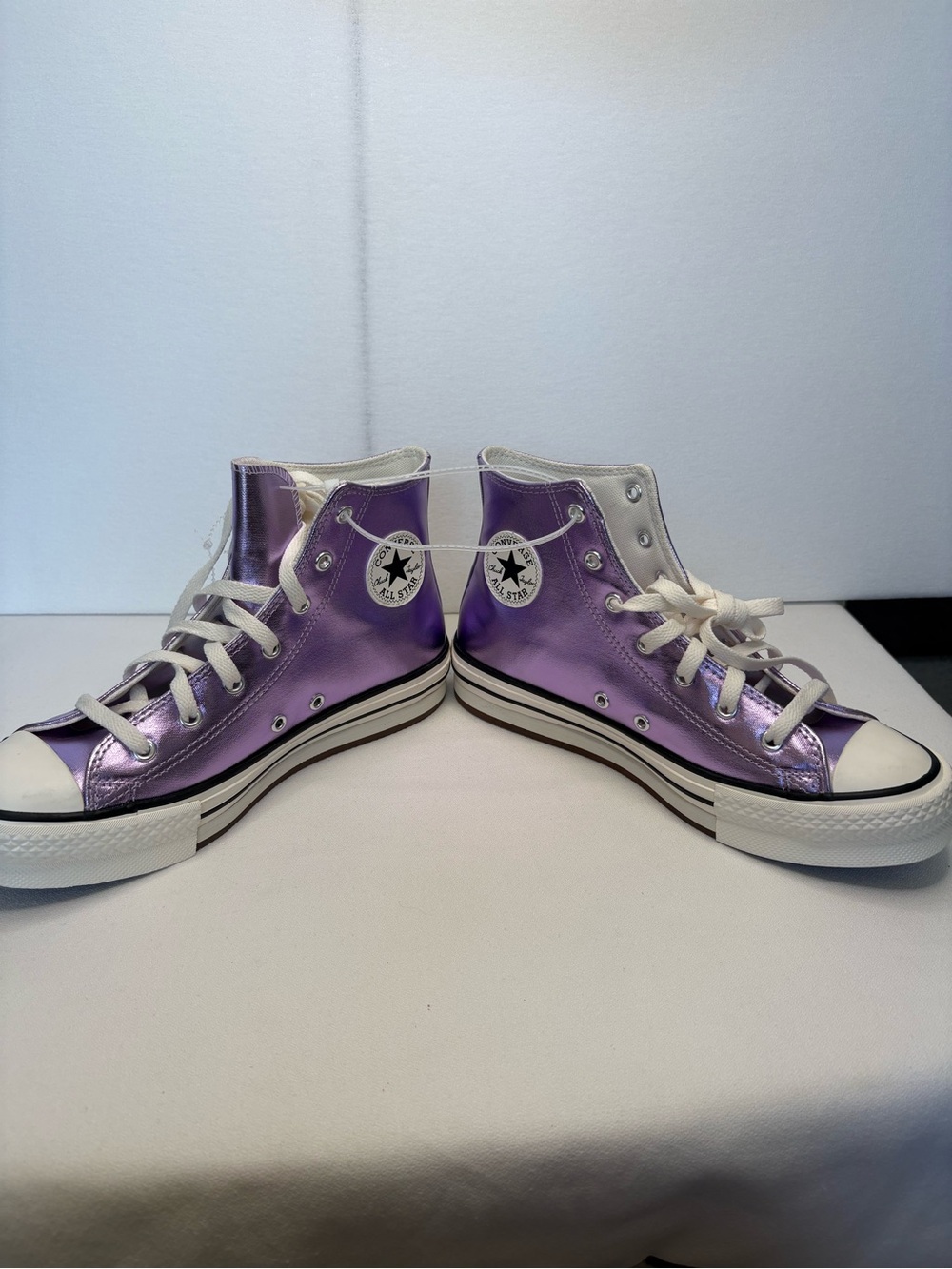 Converse Chuck Taylor All Star High Top Sneakers - Purple Metallic 6.5